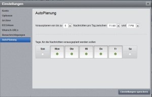 Die Hootsuite-Autoschedule-Funktion Einstellungen