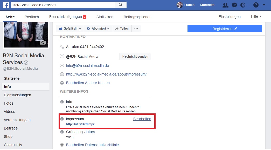 Impressum bei Facebook 02