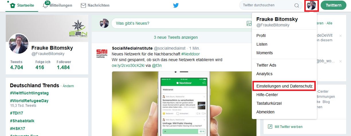 Twitter-Account einrichten 03